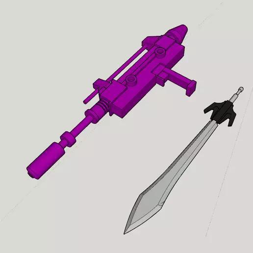 Transformers Menasor Combiner Wars Cabeca Rifle e Espada G1