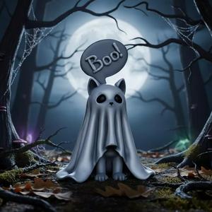 Halloween Boo cute Cat