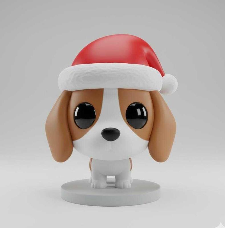 dog with christmas hat