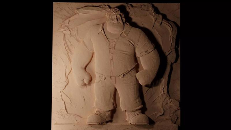 Ralph Wreck it Ralph CNC 3d Print High Relief Sand Casting