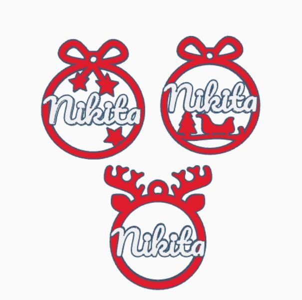 3 x Nikita, Christmas tree decoration, christmas