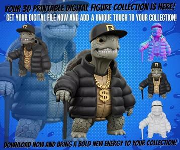 Gangster Turtle Figure  3D Printable Collector Model