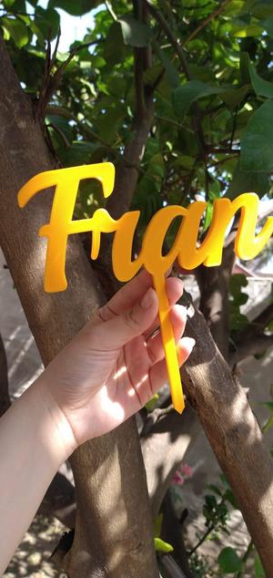 Topper with Fran's name - Cacke Topper