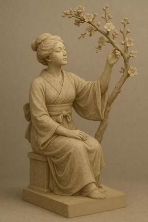 Elegant  sculpture inspired by Hanami
