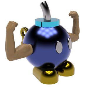 Bob-omb 3D Model STL - Comes With Muscle Arms - Mario Nintendo
