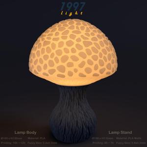 3D Printed Desk Lamp - Warm Light Mushroom Lamp - STL File