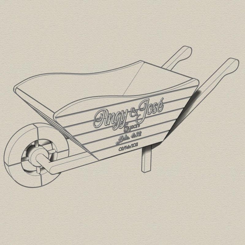 Mobile Articulated Wheelbarrow - 3D Flowerpot - S203D03