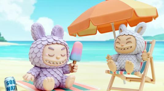 Labubu Beach Set Characters HEHE ZIZI Pop Mart Printable
