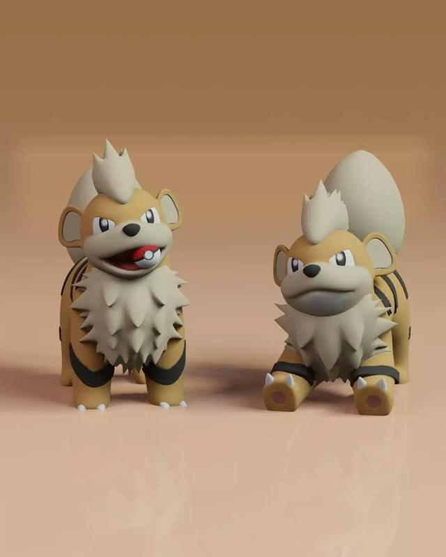 Growlithe Pokemon Fanart 2 Poses