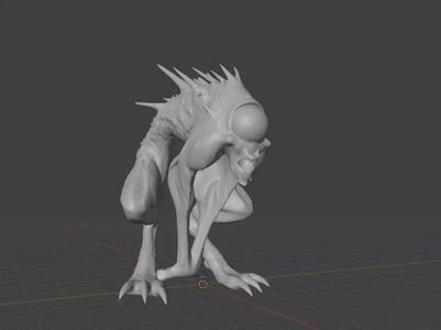 Little Monster 3D Print Model Blender