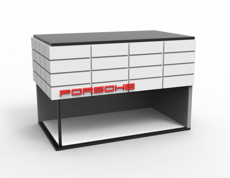 PORSCHE DEALER/DEALERSHIP PORSCHE DIORAMA 1/64