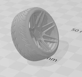 Forgestar F14 Super Deep Concave  wtih Advan Neova Tire For scale Model