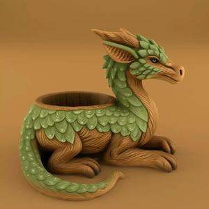 Leafy Dragon Planter 3D Model STL