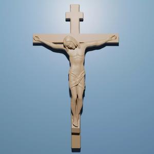 Jesus Crucifix Cross 3D STL Model for CNC Router Engraver