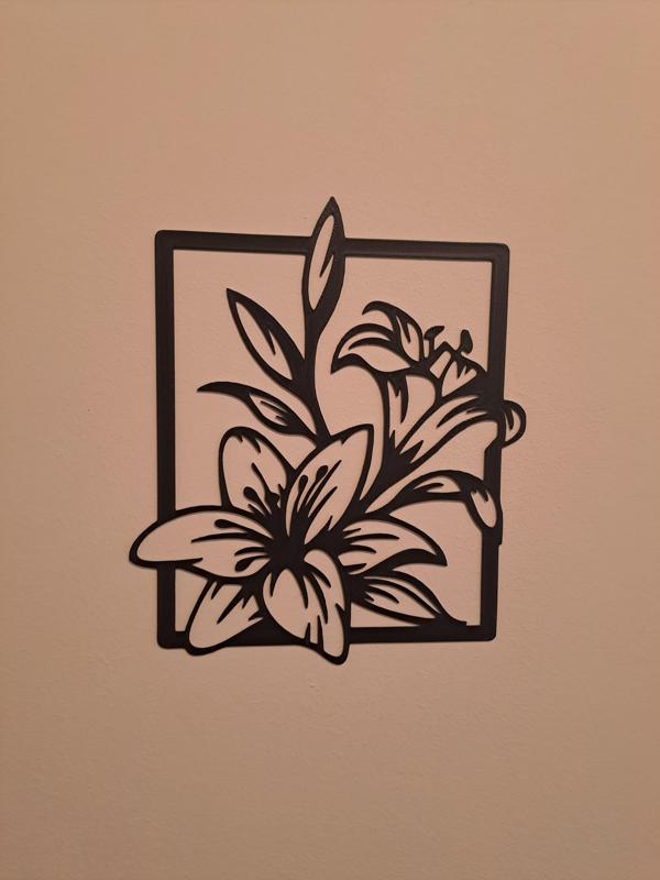 painting with lilies, painting with lily flowers, line art flowers, wall art flowers, 2d art flowers