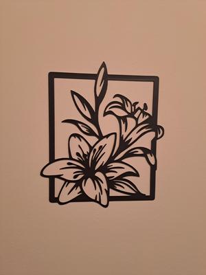 painting with lilies, painting with lily flowers, line art flowers, wall art flowers, 2d art flowers