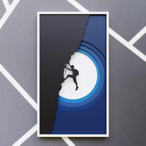 Climb Beyond Limits - Layered 3D Rock Climber Wall Art Decor