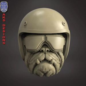 Bulldog biker version 2 Bas relief for cnc and wall decor