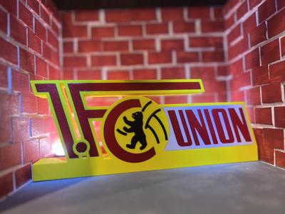 1.FC Union Berlin neon sign, lightbox, Bundesliga, soccer, fan, LED