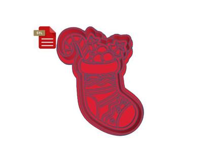 Christmas Stocking Cookie Cutter and Stamp STL FILE