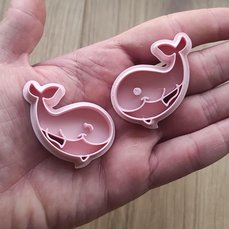 polymer clay cutter #66 (cute whales)