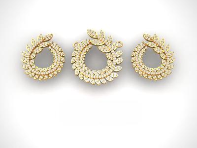 Olive branch pendant and earrings