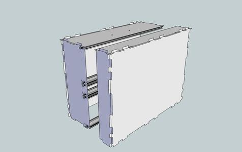 Eurorack Lasercut Case 84HP 7U 123mm with Lid