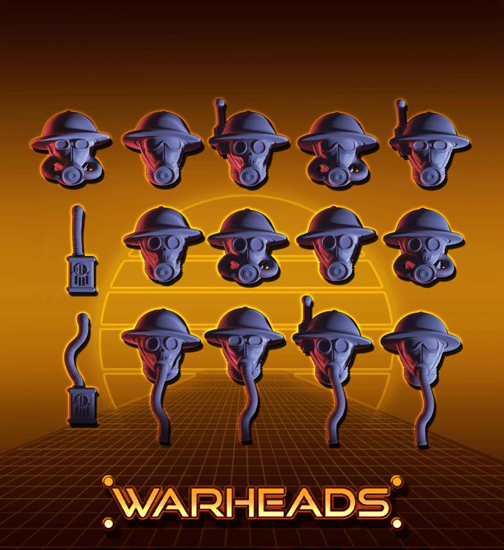 British Helmets and Gasmasks  Alternative WW1-2 heads -13 heads