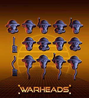 British Helmets and Gasmasks  Alternative WW1-2 heads -13 heads