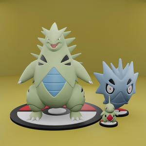 Pokemon No. 246-248 Larvitar, Pupitar, Tyranitar