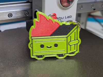 Dumpsterfire keychain