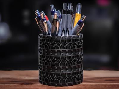 Tread Series - Tire Stack Pencil Holder Cup