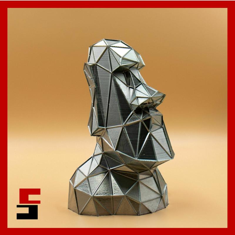 Moai Voronoi Low Poly