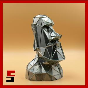 Moai Voronoi Low Poly