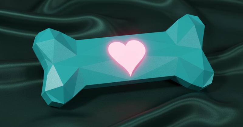 Low Poly Bone with Heart – 3D Printable Gift Decoration