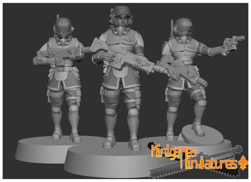 Imperial guardsmen anime figurines