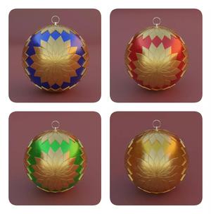Christmas ornament 3D model for 3D print set
