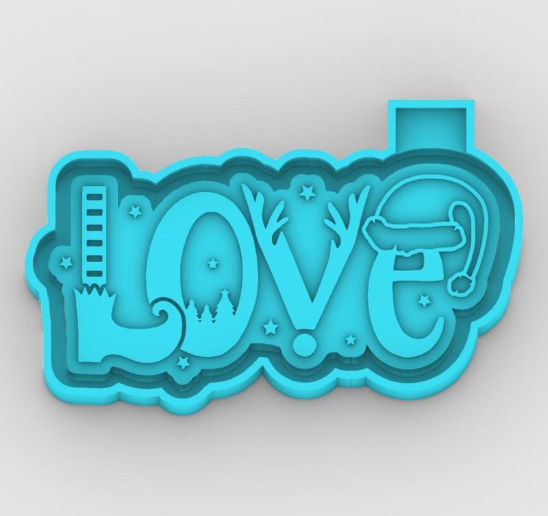 love christmas - freshie mold - STL for silicone mold