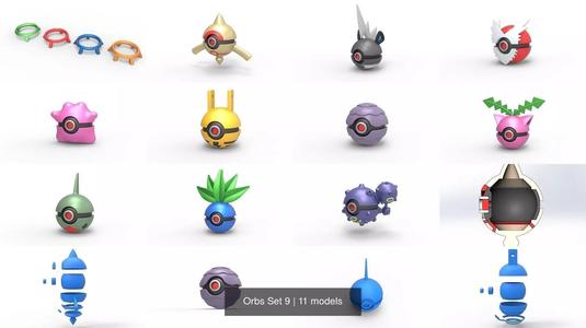 Orbs Set 9 3D Model Collection