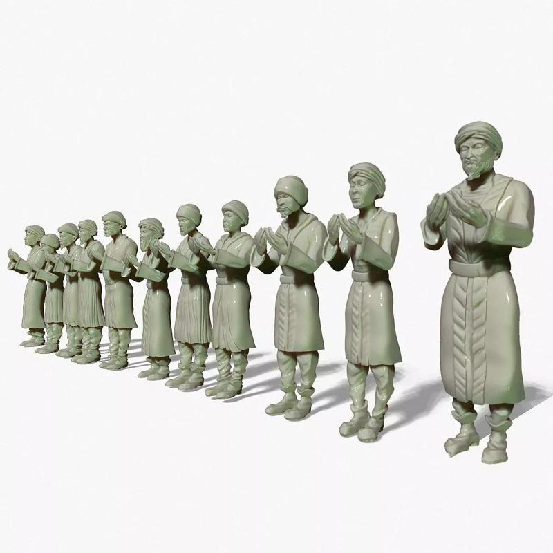 Nomads in prayer for the crowd