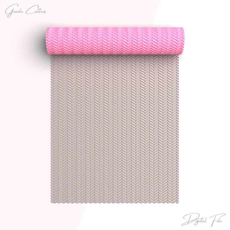 Herringbone Texture Roller For Polymer Clay, Fabric Clay Texture Rolling Pin, Polymer Clay Tool, Printable, Digital STL File, No: 1483
