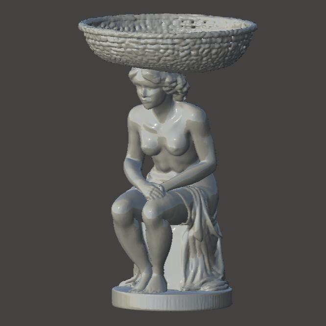 empty pockets woman sitting with basket - svuotatasche donna seduta con cesto - sculpture