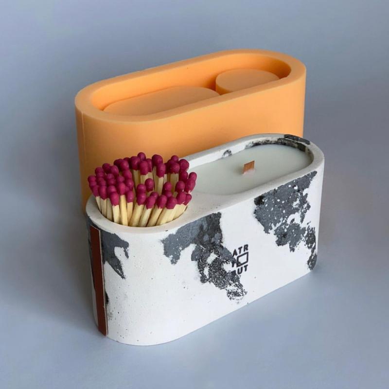 Set of candlestick model set/organizer for professional silicone mold making