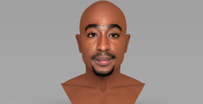 Tupac Shakur bust for full color 3D printing