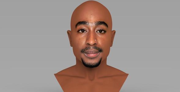 Tupac Shakur bust for full color 3D printing