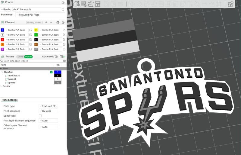 NBA san antonio spurs keychain Badge Printable and Renderable