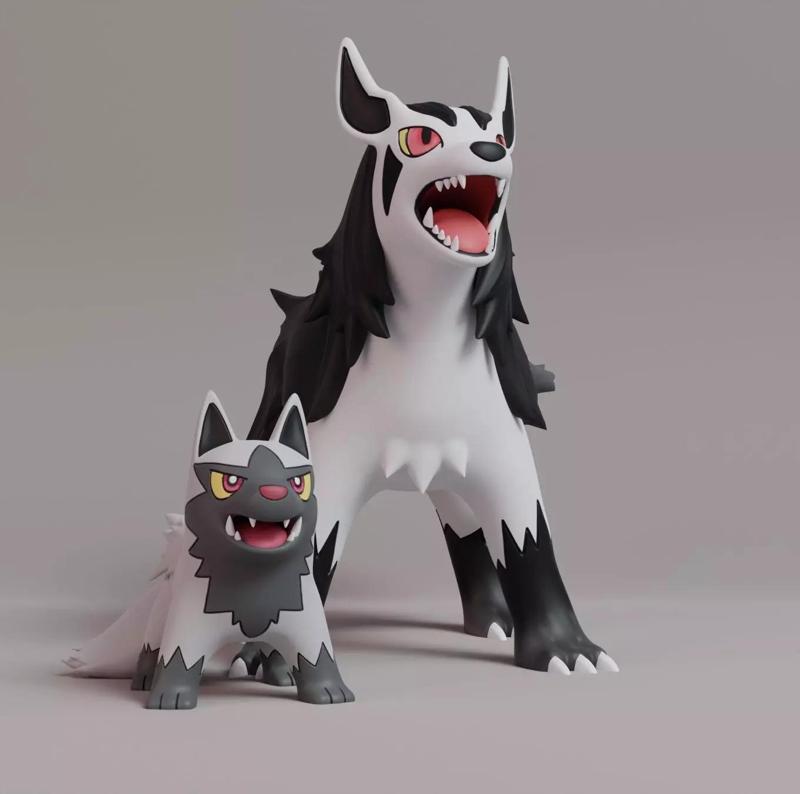 Pokemon - Poochyena and Mightyena with 2 poses
