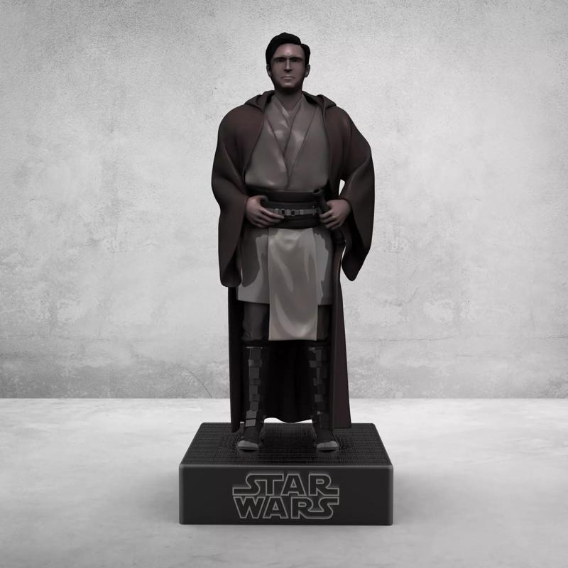 Qui-Gon Jinn with custom head and pose for 3d print