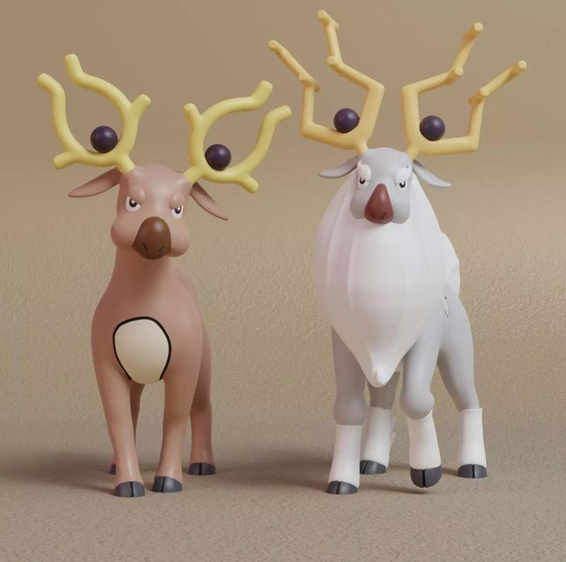Pokemon - Stantler and Wyrdeer with 2 poses