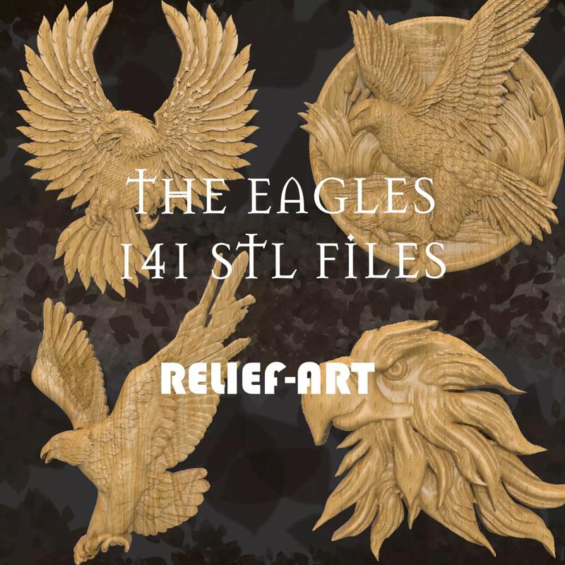 Eagle STL Pack 141 Majestic Designs for CNC 3D Collection